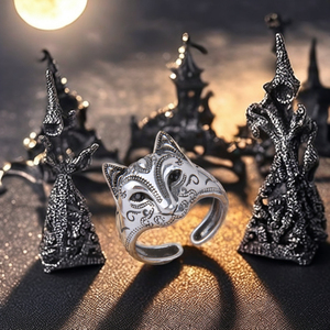 แหวนเงินเปิดหน้าสุนัขจิ้งจอกลายแมววินเทจสำหรับผู้ชายผู้หญิงแหวนรูปสัตว์แนวย้อนยุคน่ารักเครื่องประดับแฟชั่นใช้ได้ทุกเพศของขวัญสำหรับปาร์ตี้ anillos mujer - Product Image 5