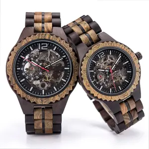 Reloj Hombre Đồng Hồ Gỗ Đồng Hồ Cơ Tự Động Cho Nam Đồng Hồ Gỗ Logo Tùy Chỉnh Giao Hàng Bỏ Qua Khâu Vận Chuyển