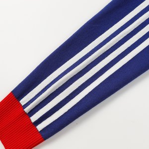 <span class=keywords><strong>เสื้อ</strong></span>สเวตเตอร์คอวีถักลายทางสีขาวสามแถบ แขนเสื้อแบบแร็กแลน แต่งขอบตัด<span class=keywords><strong>กัน</strong></span> สไตล์วินเทจลำลอง - Product Image 4