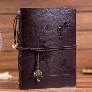 Journal vintage de haute qualité de 60 pages 18*22cm DIY <span class=keywords><strong>Album</strong></span> <span class=keywords><strong>photo</strong></span> en cuir rouge gaufré en PU <span class=keywords><strong>Album</strong></span> <span class=keywords><strong>photo</strong></span> fait main avec <span class=keywords><strong>photo</strong></span> - Product Image 3