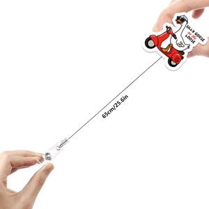 कार्टून मजेदार 'मानव दुनिया एक आदमी है' रिट्रेटेबल बैज रील एक्रिलिक आईडी नाम बैज धारक है जिसमें नर्स डॉक्टर के छात्र के लिए क्लिप के साथ क्लिप - Product Image 5