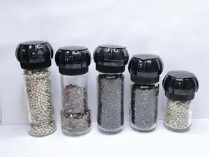 Spice Bottle Salt Grinder 100ml Glass With Salt Pepper Mill Ceramic Transparent Customised Kitchen Logo Packing Pcs Color Weight