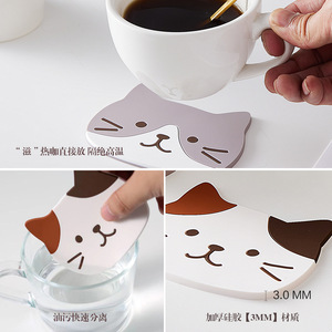 แผ่นรองแก้วรูปแมวน่ารัก PVC ทนความร้อน สำหรับวางแก้วน้ำชา กาแฟ - Product Image 2