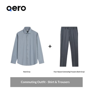 Ensemble de <span class=keywords><strong>costume</strong></span> 2 pièces QERO pour homme, été 2026 : <span class=keywords><strong>Chemise</strong></span> à manches longues + Pantalon extensible infroissable - Product Image 6