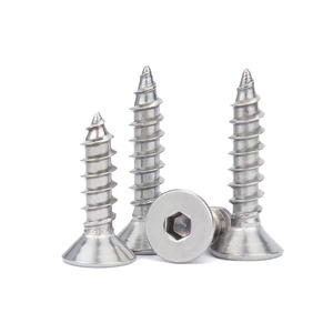 304 Stainless Steel Countersunk Head Hex Socket Tapping Screws Metric A2-70 For Metal Applications - Product Image 1