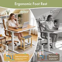 Repose-pieds en bambou réglable à double niveau avec 4 hauteurs, repose-pieds ergonomique pour bureau avec coussin, couleur personnalisable pour le bureau