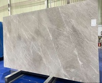Dalle de marbre gris Tundra poli, gris doux et chaud avec des veines blanches ondulées pour murs intérieurs, sols, comptoirs, îlots de cuisine et meubles de salle de bain