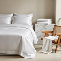 Parure de lit tissée de luxe haut de gamme personnalisée 4 pièces 100% coton égyptien 300TC King Hotel avec drap-housse, taie d'oreiller et housse de couette
