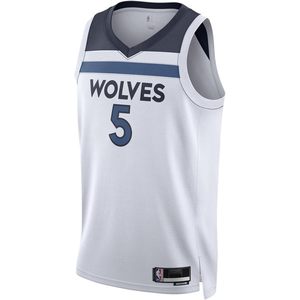 Maillot de basket-ball blanc pour jeunes des Timberwolves du Minnesota, édition Association Edwards 5, col en V, anti-humidité - Product Image 2
