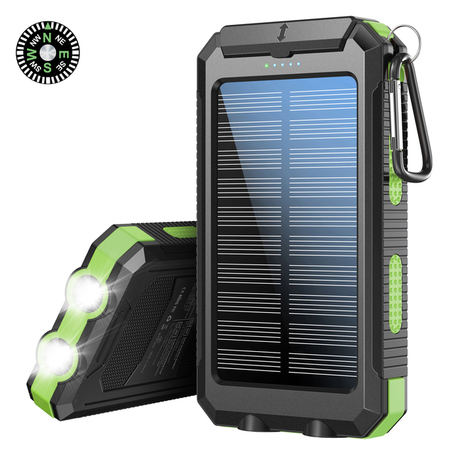 Ultra-Thin Charger Portable Battery Pack USB C With Output Input Large Capacity 10000mAh Outdoor Solar Power Banks