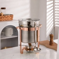 Chauffe-soupe en acier inoxydable couleur or rose 7L 11L avec coupelle à combustible pour la restauration commerciale