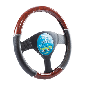 Vente chaude Auto Pièces De Rechange De Voiture Décoration Intérieure Texture Du Bois Premium/Chrome Garniture Couverture De Volant Avec Une Longue Durée De Vie - Product Image 1