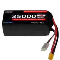Аккумуляторный блок 12S 10C 44.4V 20Ah 35Ah 40Ah твердотельный для БПЛА/дронов с вертикальным взлетом и посадкой, для однороторных/многороторных и самолетных дронов