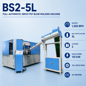 5 Litre Şişirme Makinesi 2 Bölmeli Servo 1500 Bph Büyük Şişe Üfleme Makinesi (Su, Yağ, Deterjan İçin) 60mm Boyunlu Kalıp İle - Product Image 1