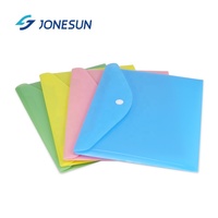 Porte-documents en plastique PP personnalisé, format A4 A5, pochette transparente avec fermeture à bouton-pression