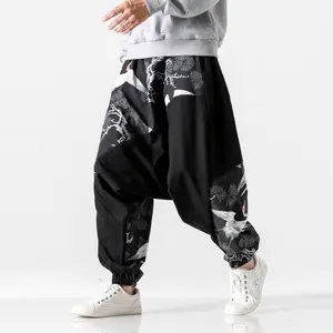 Wholesale summer pattern printed pants baggy harem pants loose fit chino casual men's pants