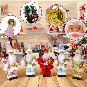 Adorno de Papá Noel con lentejuelas de colores, con bolsa de regalo y piña, para decoración navideña del hogar, escritorio, fiestas y días festivos. - Product Image 1