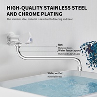 Remplacement de bec de robinet en acier inoxydable 1/2'-160-TYP:S, design moderne, pièces et accessoires pour robinet de bain
