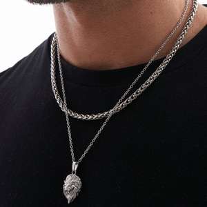 Gemnel Nuovo Sterlina Di Modo 925 <span class=keywords><strong>leone</strong></span> D'<span class=keywords><strong>argento</strong></span> di fascino Della <span class=keywords><strong>Collana</strong></span> testa di <span class=keywords><strong>leone</strong></span> Collane del pendente per i Monili Delle Donne - Product Image 6