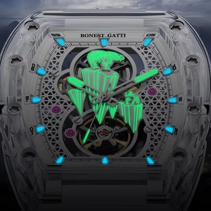 BG6002 Automatic Movement <b>Mechanical</b> <b>Watch</b> Luminous Polar Bear Dial White <b>Watch</b> Strap <b>Watches</b> for Men - Product Image 6