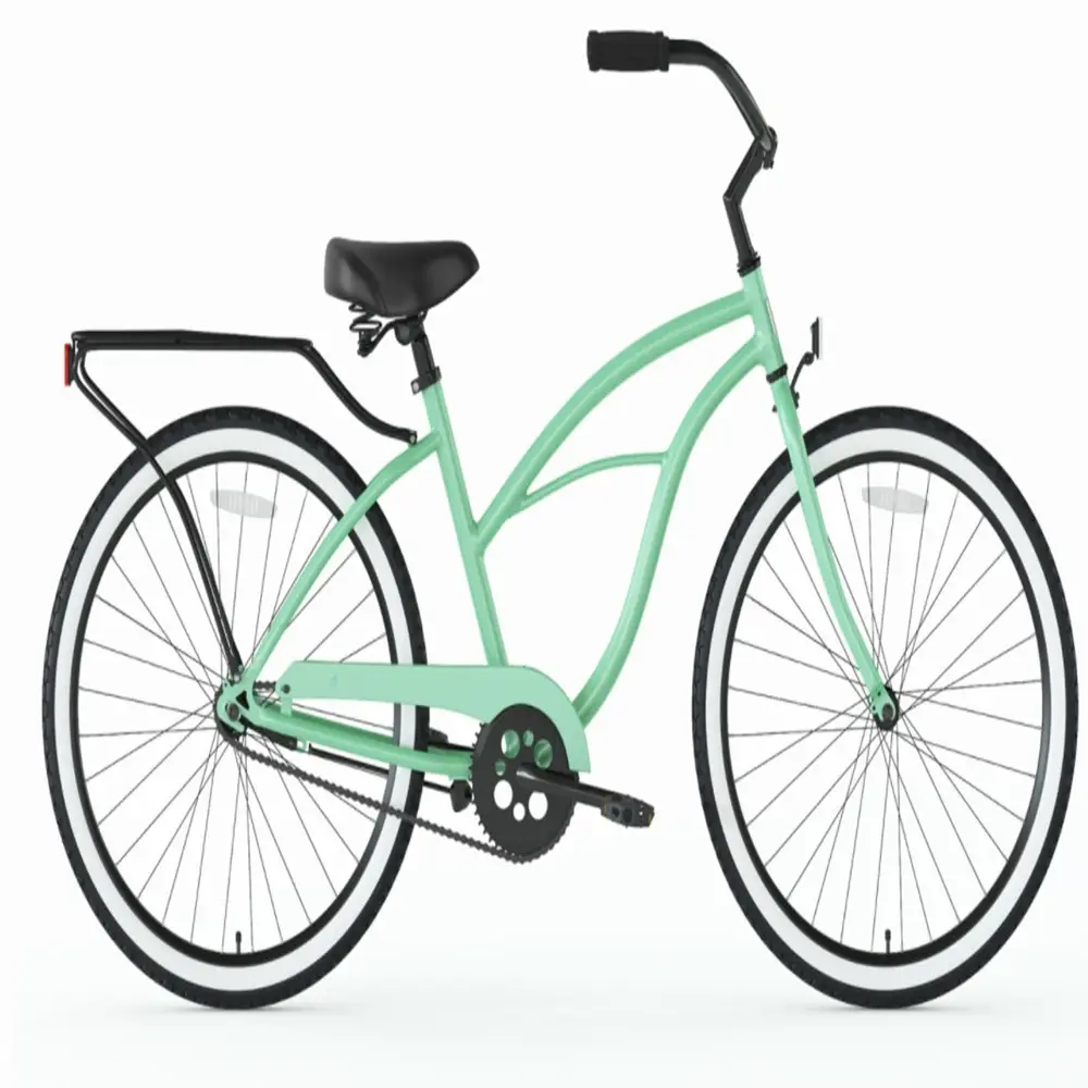 menta grün damen niedriger stuff sport hybrid fahrrad frauen einzeln geschwindigkeit komfort strand cruiser fahrrad 26 zoll