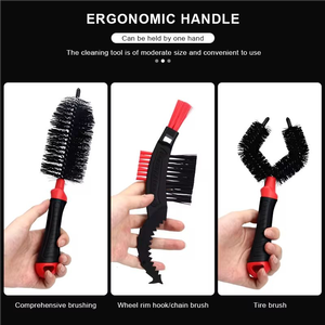 RIDERACE <span class=keywords><strong>Nettoyeur</strong></span> de chaîne de vélo Kit de brosses de nettoyage portable pour vélo <span class=keywords><strong>VTT</strong></span> Kit de lavage rapide Outils d'entretien pour vélos - Product Image 2