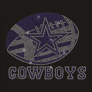 カスタムダラスカウボーイズサッカーチームロゴブリング転送ホットフィックスサッカーラインストーン転送服 - Product Image 5