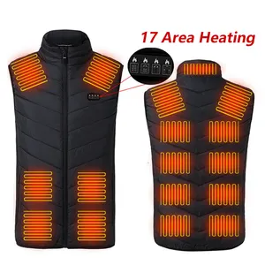 Hot sale lightweight 4 button 17 zone electric charging usb warmer heated vest for men women