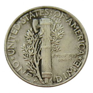 Répliques de pièces de monnaie américaines de 10 cents Mercury Dime (1916-1945) - 79 années différentes - Répliques de pièces étrangères plaquées argent - Product Image 2