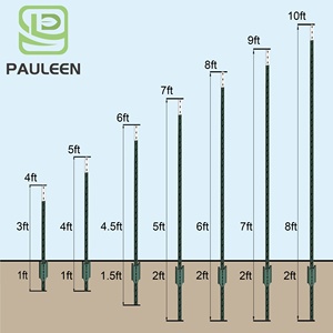 Poteau en T en acier vert à clous de 6 à 10 pieds, prix d'usine en gros, pour clôtures de ferme et de jardin aux États-Unis, clous robustes, clous à clous pour le <span class=keywords><strong>Canada</strong></span> - Product Image 1