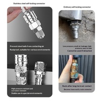 Konektor Tabung C-Type Self-Locking Quick Coupling dari Baja Tahan Karat 304, Pria Wanita, Tahan Suhu Tinggi dan Tekanan Tinggi untuk Kompresor Udara