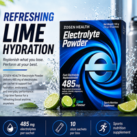 Poudre d'électrolytes OEM 485mg en sachets saveur citron vert pour l'hydratation quotidienne et l'entraînement