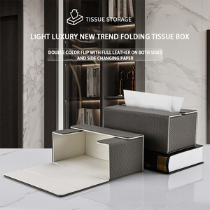Portatovagliolo pieghevole magnetico a doppio lato con scatola di fazzoletti in PU addensato creativo per decorazione <span class=keywords><strong>da</strong></span> tavolo <span class=keywords><strong>da</strong></span> ristorante di casa Hotel - Product Image 4