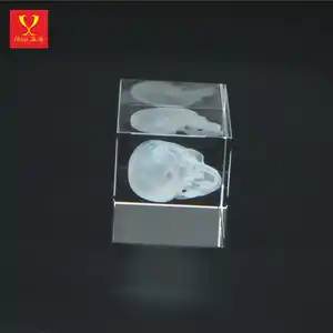Hitop Honor of crystal Wedding gifts Led Light crystal Cube 3D Laser Engraved Crystal blank