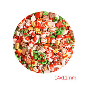 Venta al por mayor de dijes de resina planos de Papá Noel, regalos, alces y campanas navideñas para manualidades DIY, slime, fundas de móvil, llaveros y decoraciones navideñas - Product Image 6