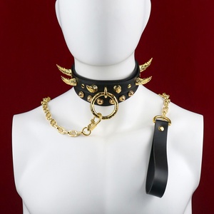 FUNSM Leather Collar with Spike BDSM Bondage Kit Sexy Collar and Leash Fetish Sex <b>Toys</b> Collar <b>for</b> <b>Men</b> Women - Product Image 4