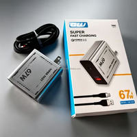 Chargeur de voyage USB pour téléphone portable 67W avec câble USB, adaptateur secteur USB à charge rapide 67W
