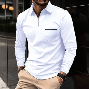 Maglia da <span class=keywords><strong>uomo</strong></span> a <span class=keywords><strong>manica</strong></span> <span class=keywords><strong>lunga</strong></span> per <span class=keywords><strong>POLO</strong></span> primavera autunno tinta unita Casual Top - Product Image 1