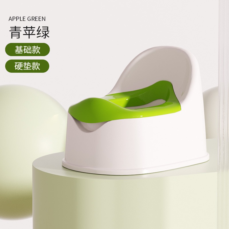 Simple toilet seat with green hard pad