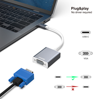 Adaptateur USB C vers VGA BENFEI Thunderbolt 3/4 vers VGA avec boîtier carré en aluminium et nylon pour ordinateur portable