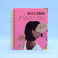 Agenda Planificateur à Spirale Personnalisé, Cahier Wire-O en Lin Doré, Reliure Spirale, Accepte Logo Personnalisé, 200 Feuilles