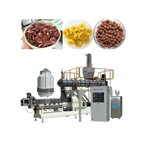 Choco Cereal Flakes Extruder Machine/Twin screw extruder Corn Snacks Machinery/Jinan DG
