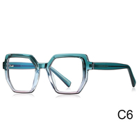 Nueva moda de diseñador de lujo para mujer, Marco grande, gradiente TR90, marco de gafas, gafas de ordenador, gafas de luz antiazul