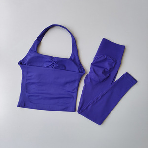 Completo Yoga <span class=keywords><strong>Donna</strong></span> 2 Pezzi Senza Schienale, Vita Elastica, in Spandex/Nylon, Elasticizzato, Asciugatura Rapida per Corsa, Esercizio e Attività all'Aperto - Product Image 6