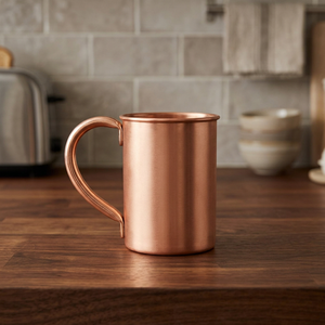 Handcrafted 16oz Plain Pure Solid Copper Moscow Mule <b>Mugs</b> with Copper Handle Cocktail <b>Mugs</b> Wholesale - Product Image 1
