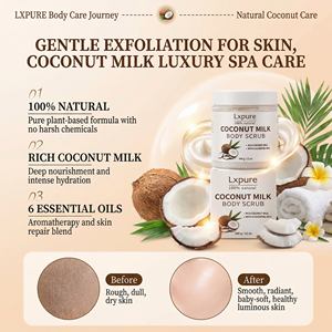 สครับขัดผิวหน้าและผิวกาย LovelyCSM ราคาโรงงาน ผลิตจากน้ำนม<span class=keywords><strong>มะพร้าว</strong></span>บริสุทธิ์ 100% ช่วยให้ผิวกระจ่างใส ออร์แกนิค ขัดผิวอย่างอ่อนโยน สำหรับ<span class=keywords><strong>ผู้หญิง</strong></span> (วีแกน) - Product Image 6