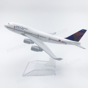 Delta linee aeree 16CM B747 metallo modellino aereo aereo aereo regalo giocattolo - Product Image 1