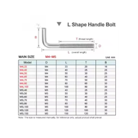 Double-Ended Stainless Steel L Studs Bolt Corroshield Fasteners Carbon Steel L Type Bolt Threaded Rod Bar Corrosion Resistant