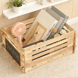 Cesta porta dischi in legno rustica, contenitore per casa e ufficio, organizer a cubo per dischi, stile rustico, staccabile, per <span class=keywords><strong>frutta</strong></span> e verdura in cucina - Product Image 6