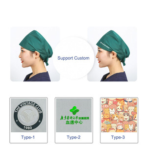 Nouveau design Casquettes d'infirmière unisexes à nouer avec impression de personnages de Noël Chapeaux de gommage chirurgical Casquette de gommage pour hôpital - Product Image 4